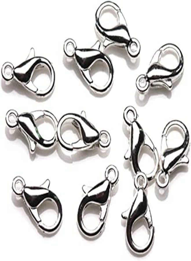 ALEVAN 50 Silver Plated Lobster Clasps Claw Jewellery Hooks Necklace and Bracelet 6 mm- Pack of 50 Pcs